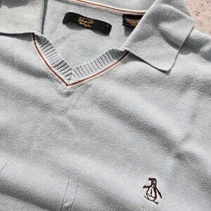 Original PENGUIN by Munsingwear MEN'S PULLOVER SWEATER SHIRT * LARGE Light Blue